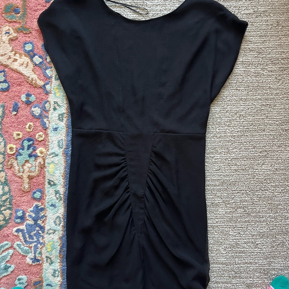 silence + noise Black Ruched Sheath Dress